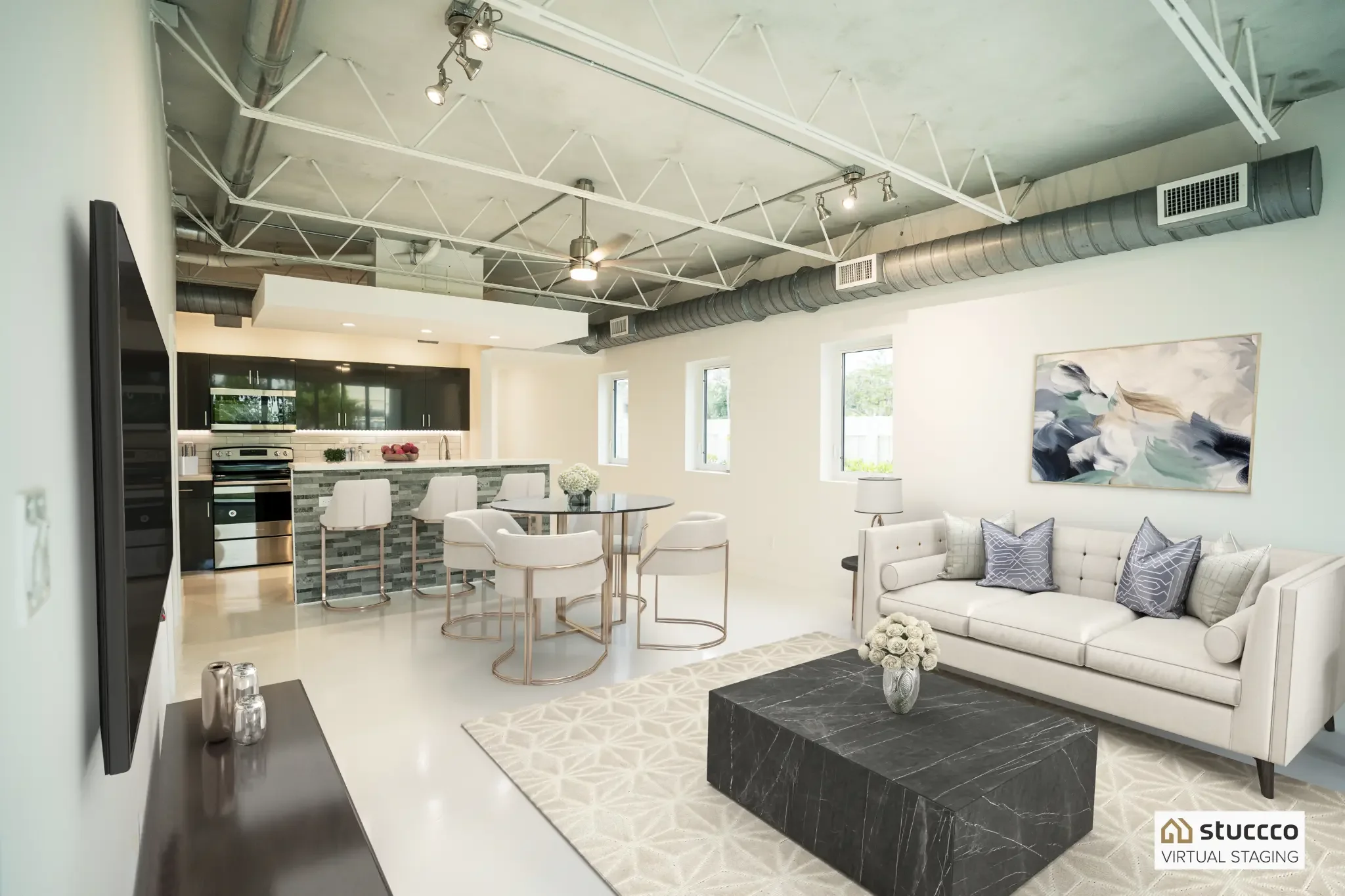 Medina Duplex living room built by Danto Builders