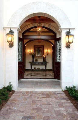 Royal Palm Yacht Club custom home front entry