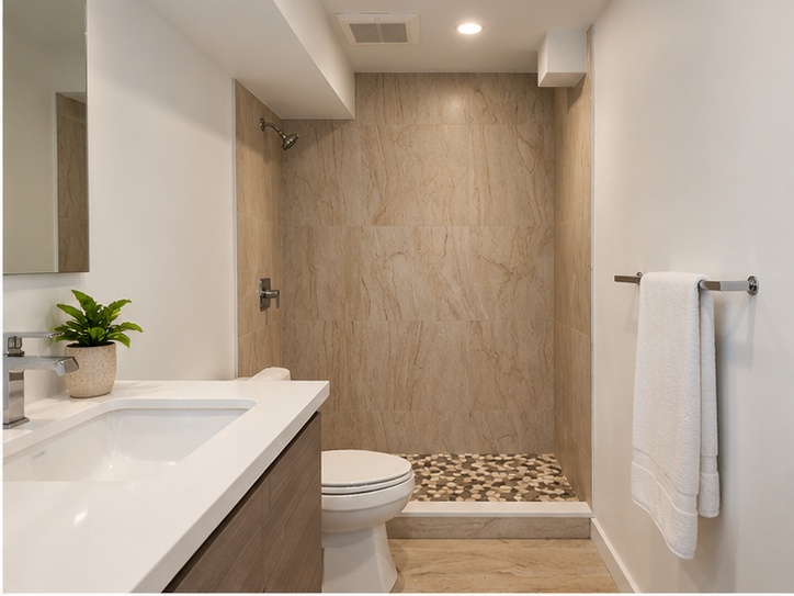 Beachcomber Villas: Anthony Apartments bathroom renovation