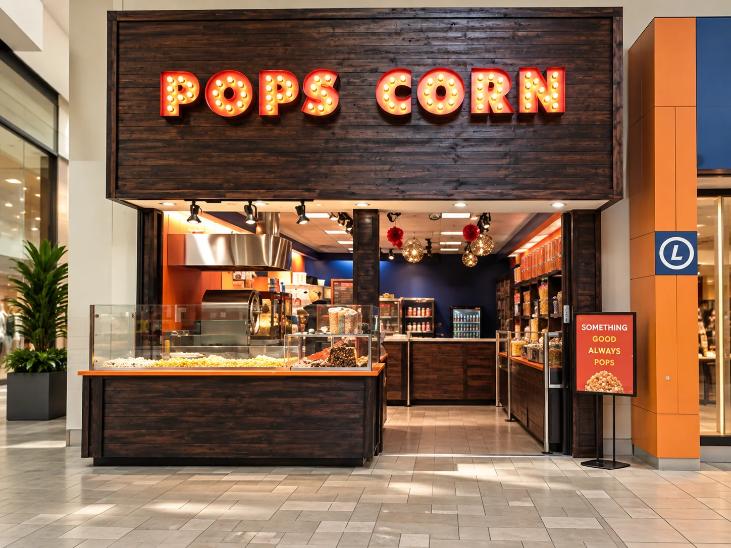 Pops Corn popcorn shop interior