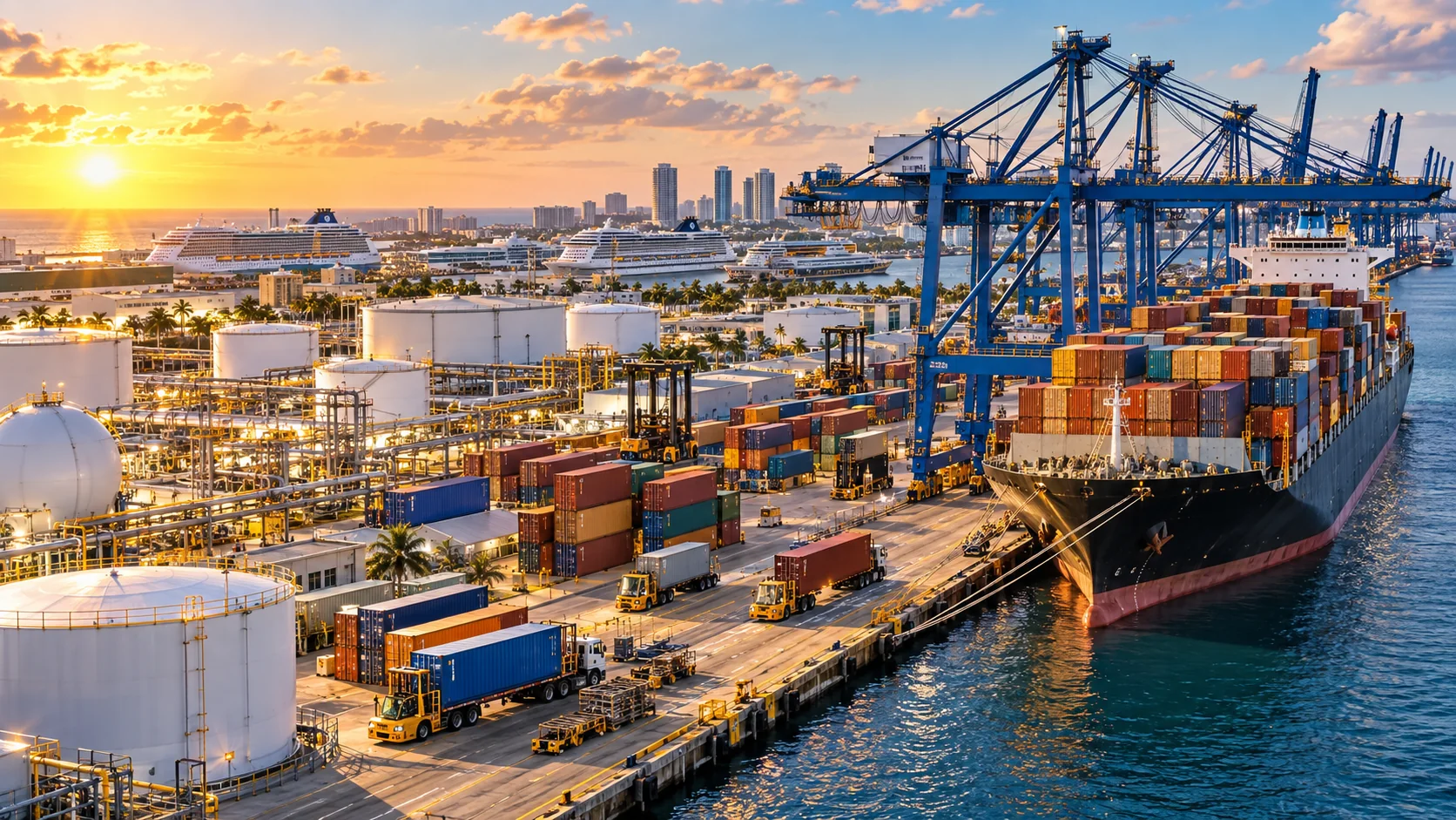 Container cargo operations at Port Everglades